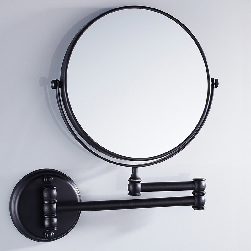 8-Inch Solid Brass Bathroom Vanity Mirror Folding Wall Mounted Folding Makeup Double Side Magnification Mirror LO741118