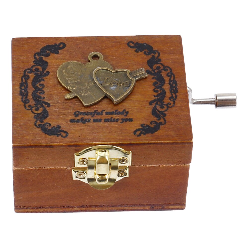 1Pc Love Heart Valentine's Day Musical Box Hand Crank Music Box Mini Music Box