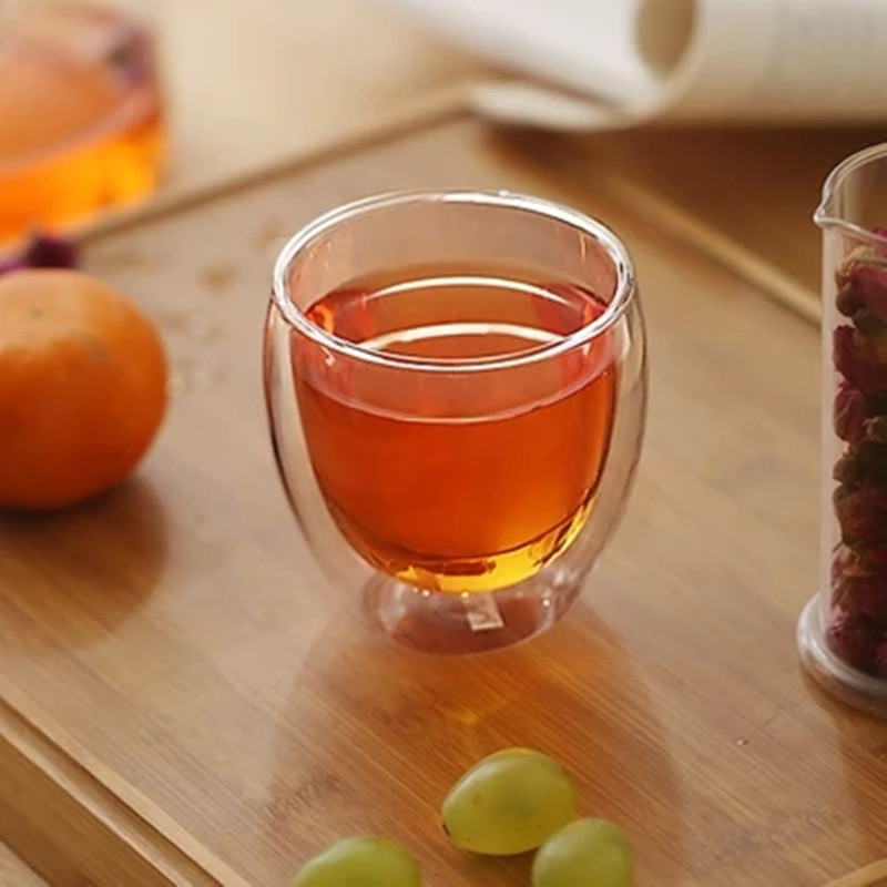 6 stks, 80 ML Glazen Koffiemokken, Dubbelwandige Glazen Koffiekopjes, Geïsoleerde Espressokopjes, Koud Drinken Wijn Borrelglaasjes, Theekopjes