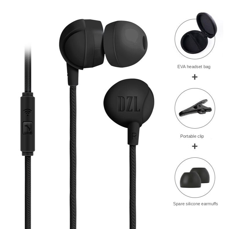 Écouteurs intra-auriculaires filaires  mp3 pour iphone, samsung, huawei, oppo, apple, xiaomi, vivo: Sac pour écouteurs de haute qualité, choix de 99 personnes, noir magique