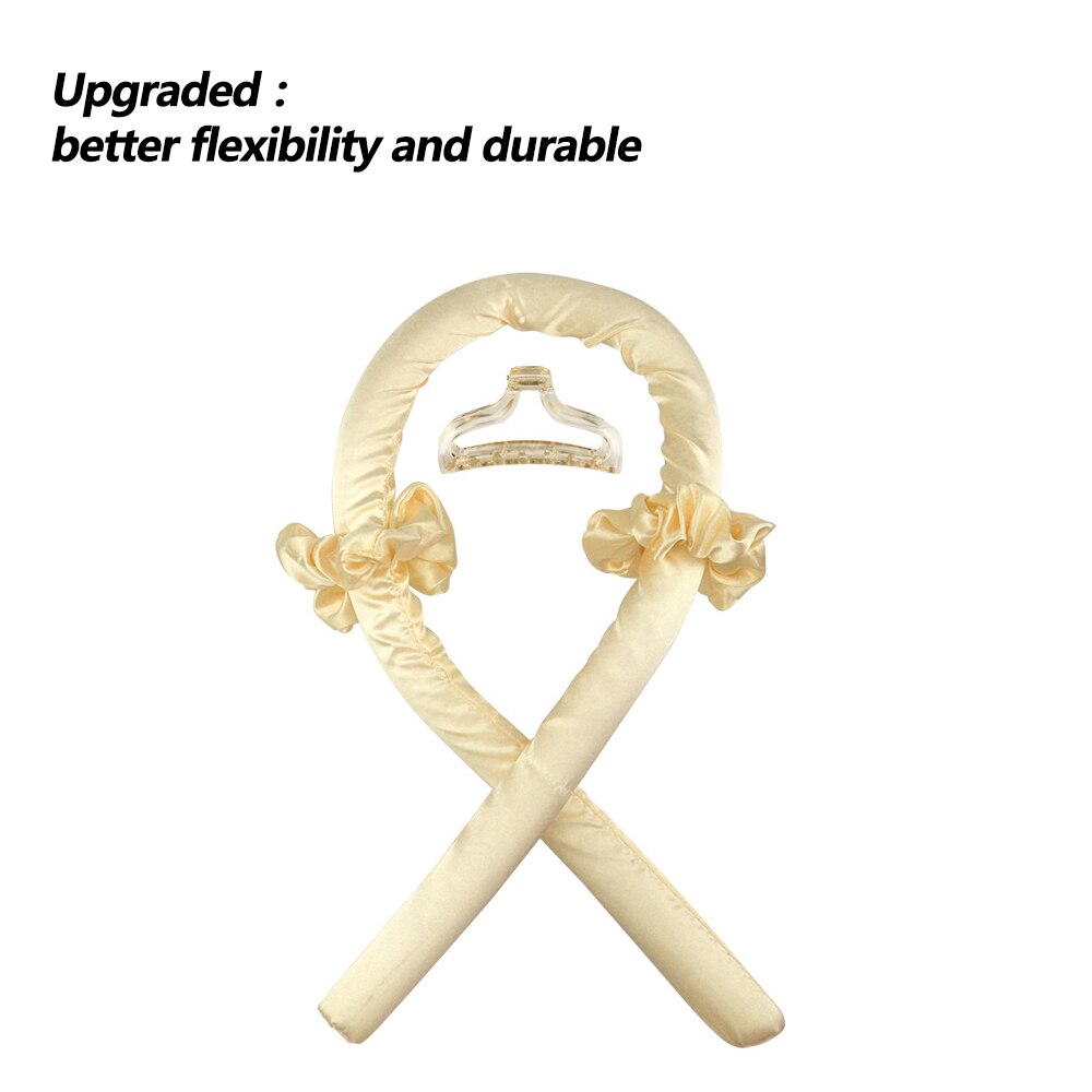 Wysokiej jakości jedwab pianka Curling Rod z klipsem miękka opaska nieopalany loki spania wstążka wałki do włosów narzędzia do stylizacji włosów DIY: Upgrade Yellow