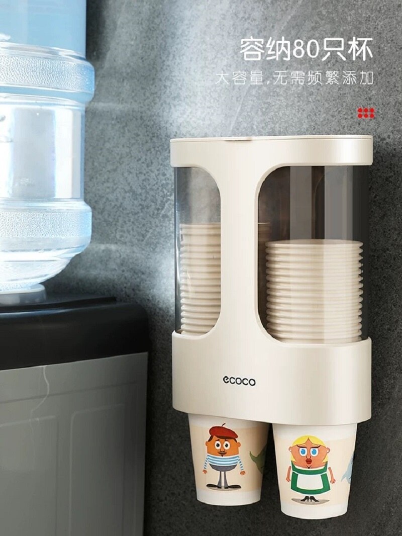 Disponibel kopholder automatisk kopholder papir kopholder vægmonteret husholdningsvanddispenser hængsel