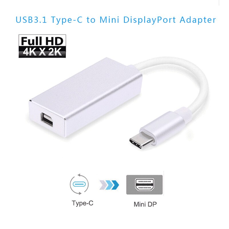 Thunderbolt 3 USB Type-C Hub naar Mini Display Port Adapter ondersteuning 4 K HD Man-vrouw voor MacBook Pro USB-C Dock Dongle