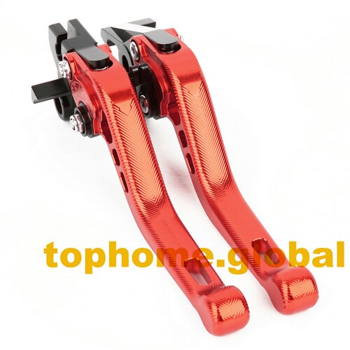 For Yamaha FJ1200 /ABS 1986 - 1995 3D Anti-slip Short/Long Clutch Brake Levers CNC Adjustable 1994 1993 1992 1991 1990 1989 1987: Long Red