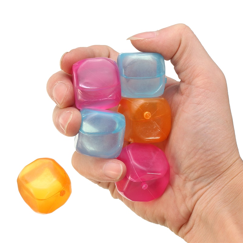 Arshen 12 stuks/set ijsblokjes van voedingskwaliteit plastic in de vorm van een vrucht, herbruikbaar plastic, veelkleurig, koel, koud drinkgerei, bar, barbecue, feest