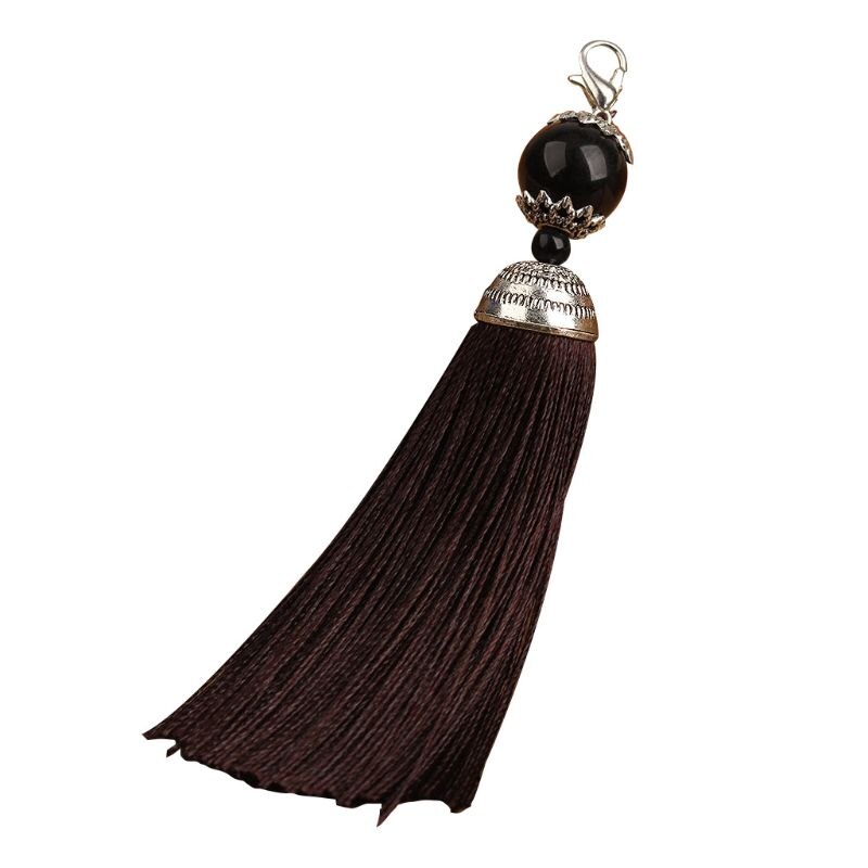 Handgjorda buddha pärldisk dekoration polyester tofsar med hängande ring siden  r9jf: 5