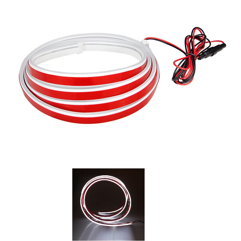 12V Autokap Dagrijverlichting Ambient Neon Lamp Strip Waterdichte Scan Verlichting Sfeer Achtergrondverlichting: Grey / 3000k gouden