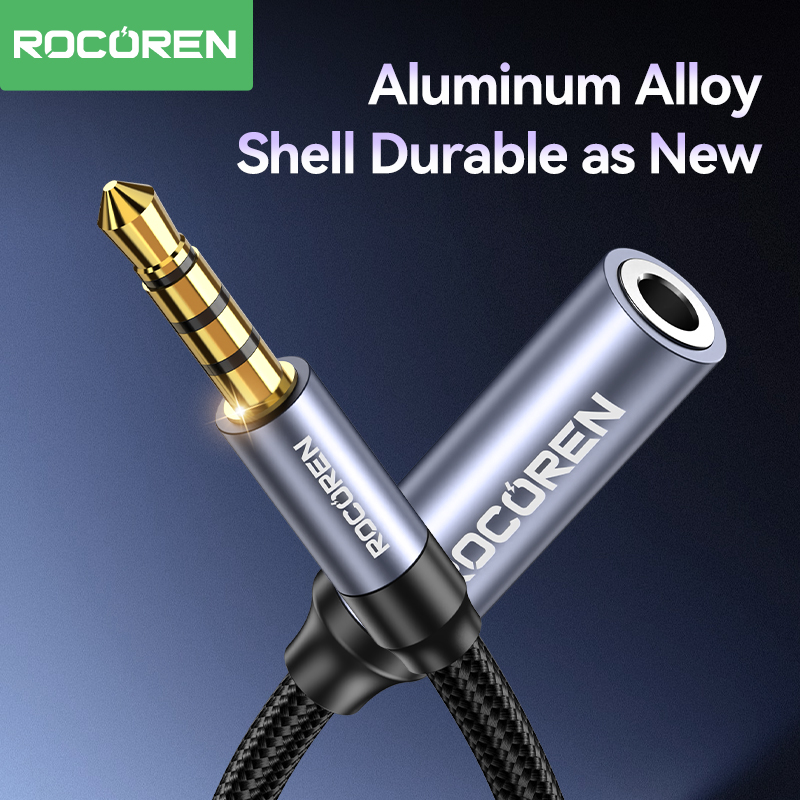 Rocoren AUX Cable 3.5mm Jack Male to Female Audio Extension Speaker Cable Converter For Phone Headphones Laptops Tablets adapter