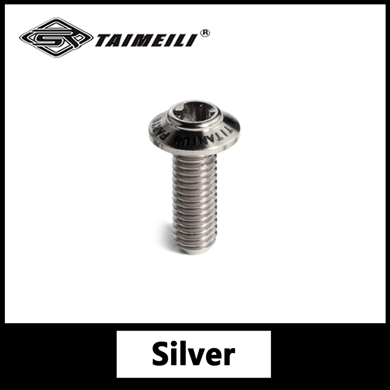 TAIMEILI titanium legering paraplu hoofd schroef T1 serie standaard paraplu hoofd M5x10-30mm motorfiets modificatie 1pcs: Zilver / M4* 6 mm