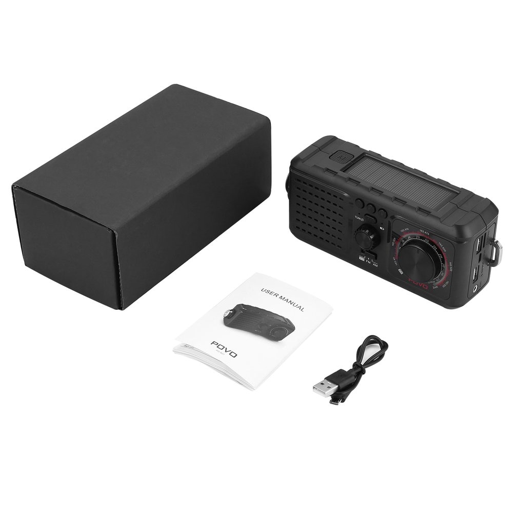 Solar Crank NOAA Weather Radio For Emergency with AM/FM Flashlight Reading Lamp And 2000mAh Power Bank