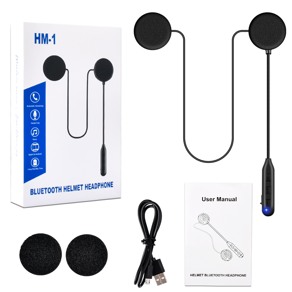 Fodsports HM-1 Motorcycle Helmet Bluetooth 5.0 Headset Noise Reduction HIFI Headphone Microphone Compatible M1s Pro Intercom: Default Title
