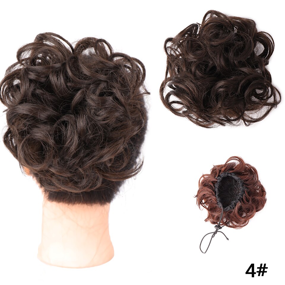 Fibra de alta temperatura de alta temperatura do cabelo do coque do cabelo da faixa de borracha do encaracolado do chignon do cordão sintético de shangke: 4