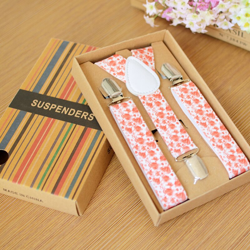 Sweet Girls Suspenders Set 3 Clips Elastic Y-back Adjust Bowtie Braces Personality Clothes Accessories For Kids Children