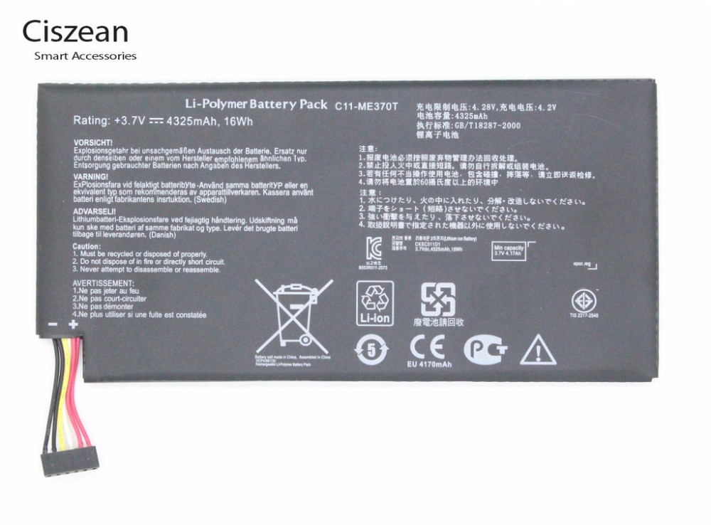 1x 4325mAh / 16Wh C11-ME370T / C11 ME370T +3.7V Replacement Li-Polymer Battery For ASUS Google nexus7 nexus 7 1 Generation
