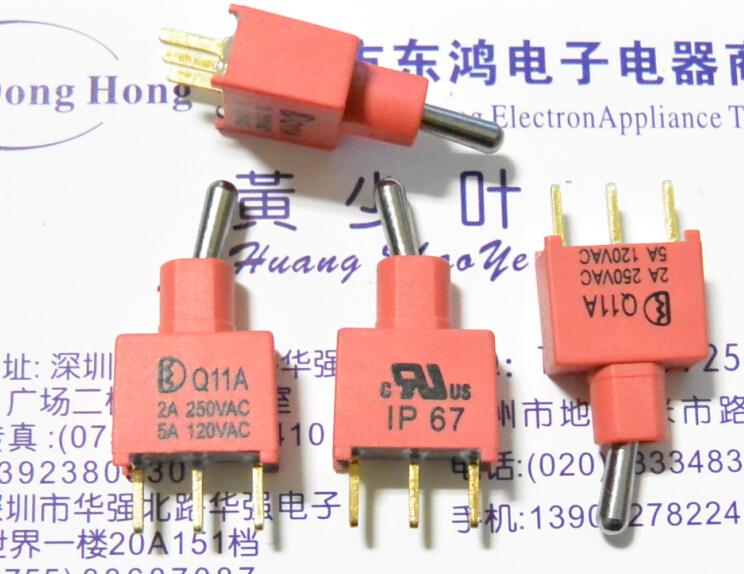 De Liwei Q11A toggle switch waterproof 2nd 3 -pin rocker switch 2A 250VAC power switch