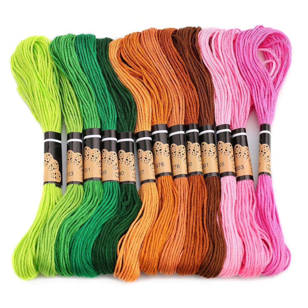 Hilo de bordar de algodón para punto de cruz, Kit de madejas para bordado, herramienta de costura DIY, 100 Uds.