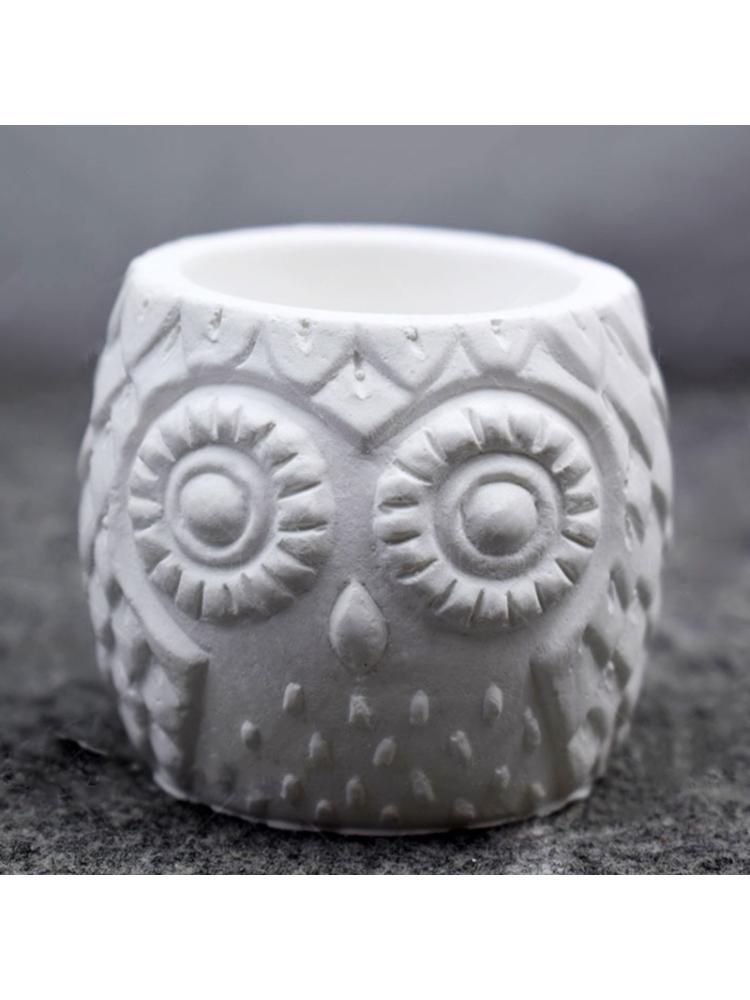 Trwała silikonowa sowa doniczka formy cementu DIY soczyste zrobić formy obsadka robić pióra R9JC