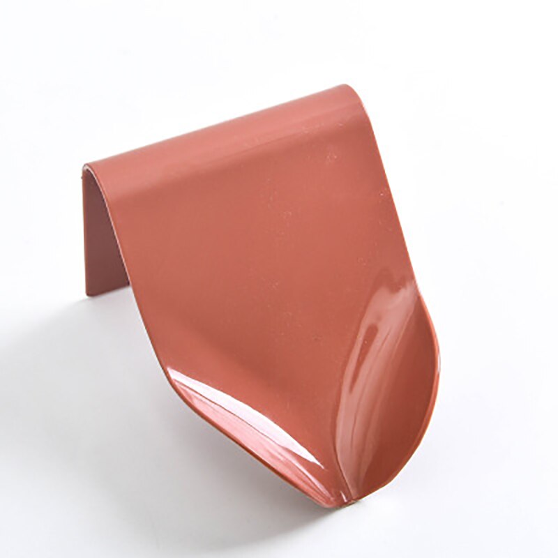 Selvklæbende sæbeopbevaringsboks vægmonteret selvdrænende svampestativ sæbeholderholder badeværelse arrangør husstand: Rød