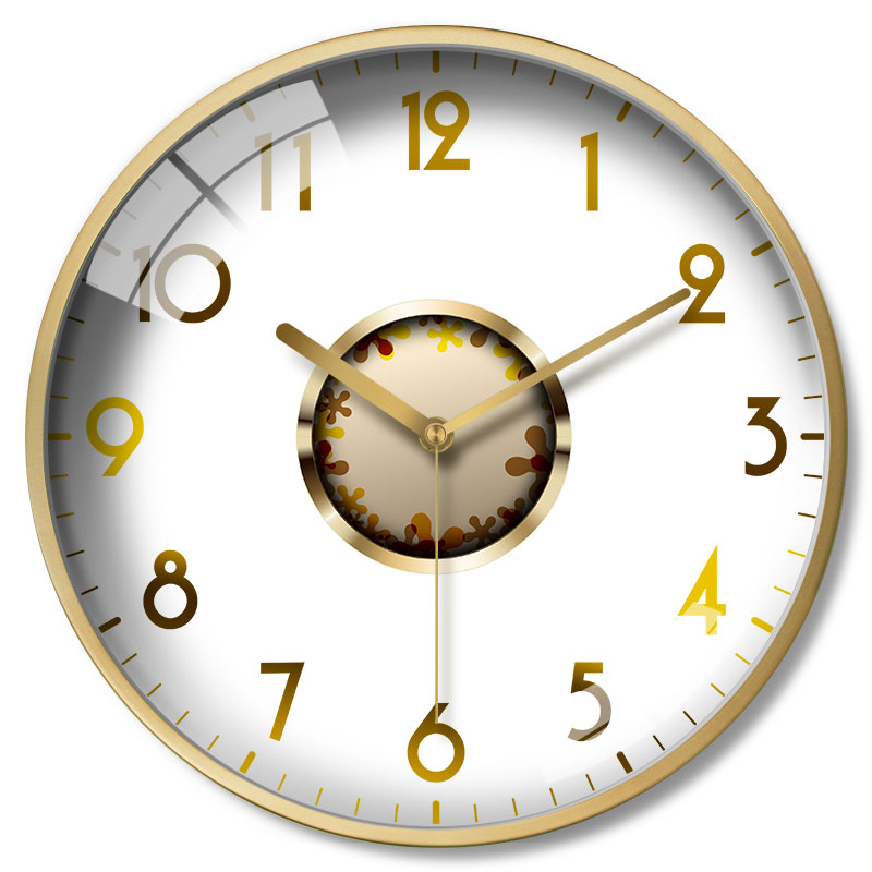 Gold Metal Luxury Wall Clock Living Room Modern Large Wall Watches Home Decor Bedroom Silent Duvar Saatleri FZ136: A