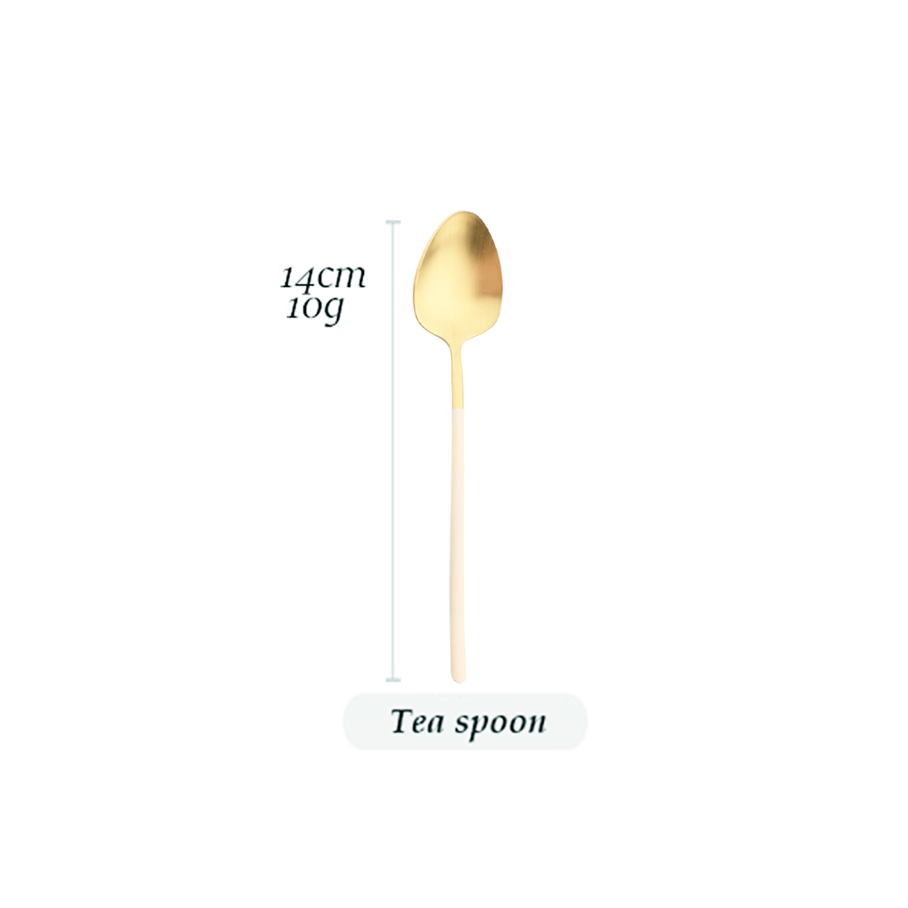 1Pcs Bestek Set 304 Rvs Kleurrijke Servies Set Lepel Mes Servies Set Zilverwerk Beige Goud Keuken Accessoires: GRIJS