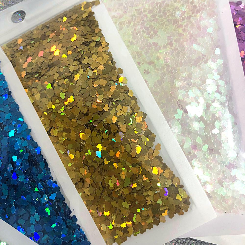 Kawaii sky glitter holografisk uv harpiks smykker fyllinger diy slim dekor skyer form paljetter håndlaget håndverkstilbehør