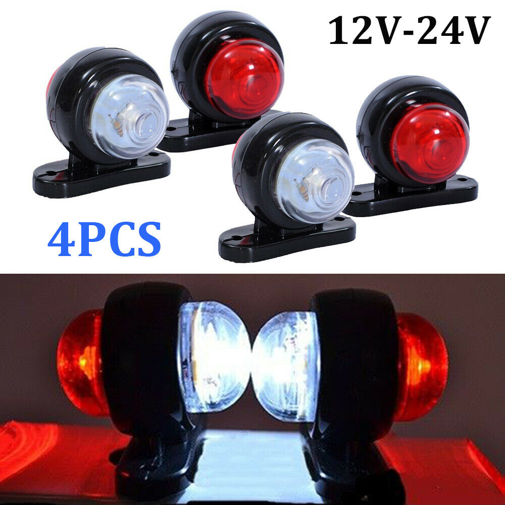 4x Zijmarkeringslichten LED Rood/Wit Overzicht Lamp Auto Vrachtwagen 12 V/24 V Achterlichten