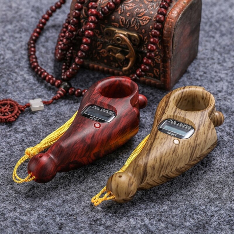 Portable Handheld Tassel Digital Beads Counter Finger Game Toy Manual Reset Decompression Relaxation Tool for Meditation