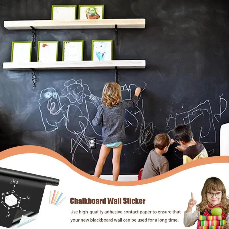Schoolbord Stickers Krijtbord Uitwisbare PVC Teken Muurschildering Decor Krijtbord Muursticker voor Kinderen Kamers Slaapkamer Kantoor 45x200 cm