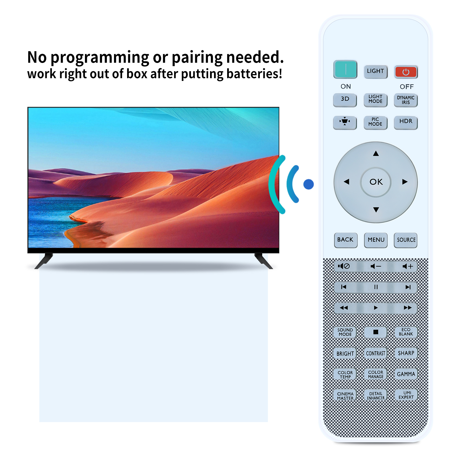 Télécommande de projecteur 5J.JHN06.001 pour projecteurs BenQ TK800 TK800M W1700 W1700S W1700M W1700 W1720 HT2550