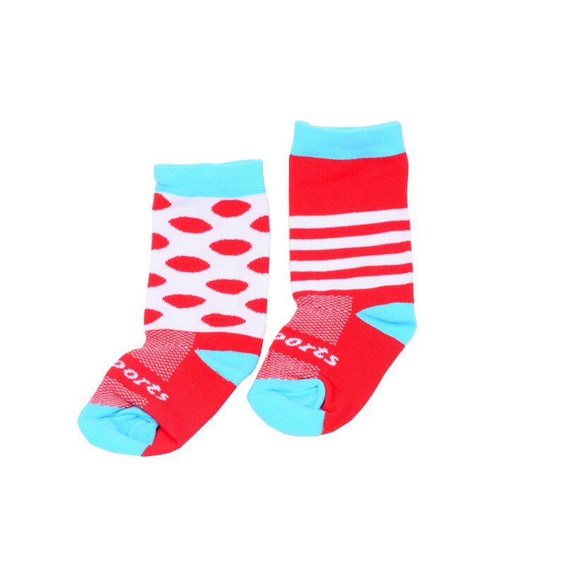 Kids Cycling Socks Protect Feet Breathable Wicking Sports Sock Outdoor Road Boy Girl Bike Nylon Socks Bicycle Accessories: Red Blue