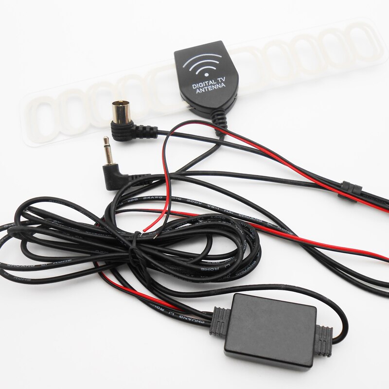Car Active Antenna RF Plug DC3.5 Connector Auto Analog TV Receivers Built-in Signal Amplifier Universal 12V DC 3 Meters Cable