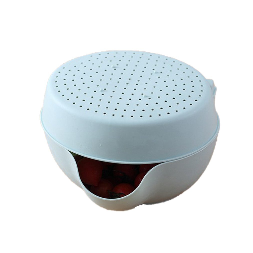 Double fruit tray drain basket PP Double-layer Home use Lazy candy tray box Kitchen Living room Nibbling: Gold