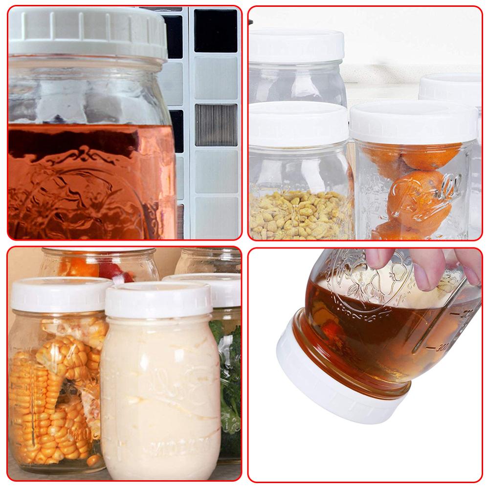 24pcs Mouth Lids Mason Jar Lids Plastic Storage Caps for Mason Canning Jars and More, Standard, Diameter 70mm