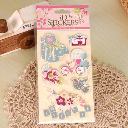 Flower Scrapbooking Stickers Handmade 3D Decorative Stickers For DIY Album,Kids Craft Stickers: Number 03