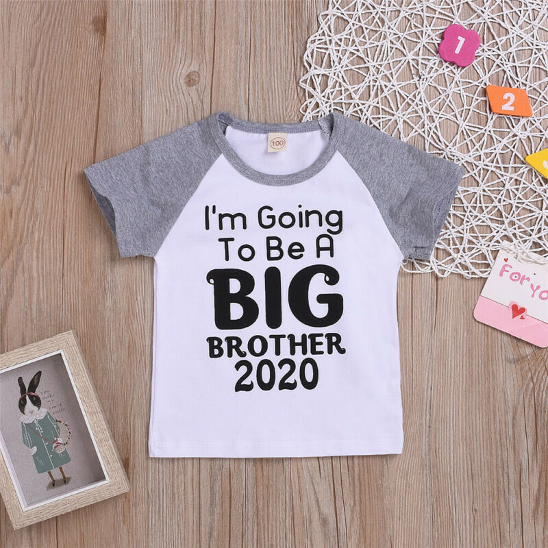 neue Big Brother Schwester Brief Print Jungen Mädchen Kinder T-shirt Tops Kurzarm O Neck Passenden Outfit Kleidung kostüm: Big Brother / 2T