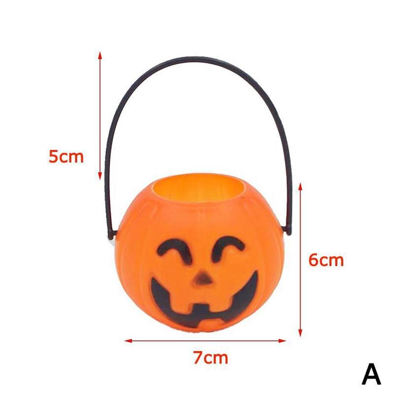 1 st orange pumpa godis hållare mini trick-or-treat halloween godis pumpa hink