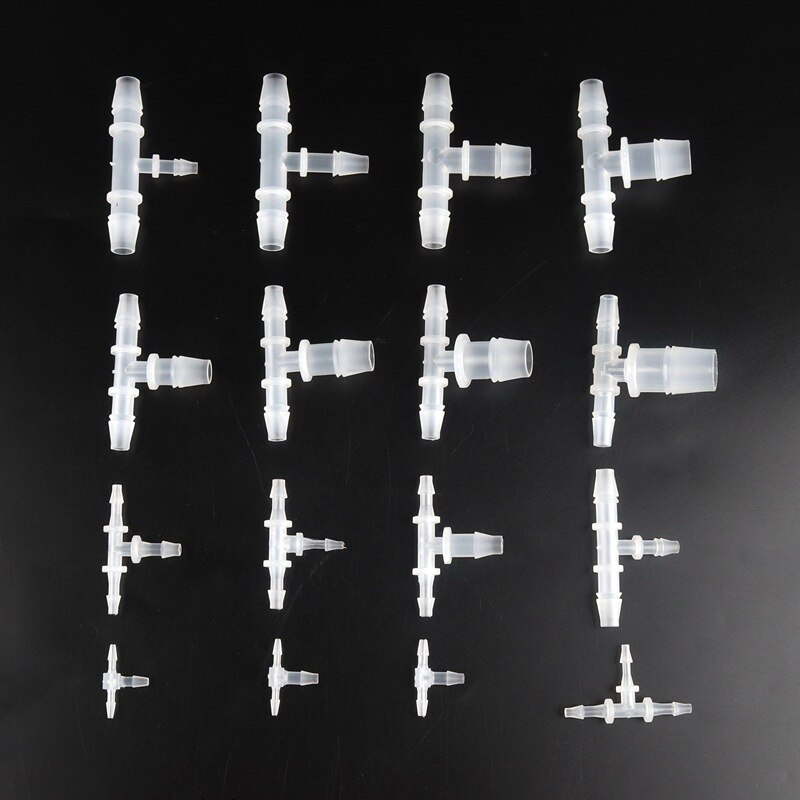 Conector de mangueira de água pp, conector redutor de plástico, conectores t para aquário, tanque de peixes, tubulação de água, junta de cano de escape de pagode, 10 peças