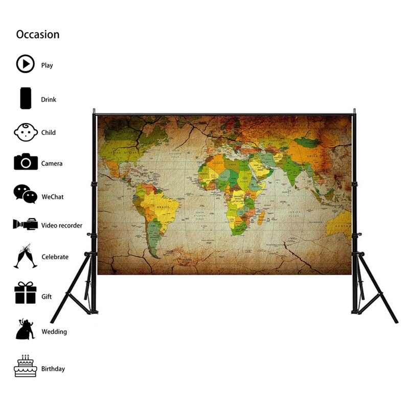 Retro World Map 90*60cm Posters and Prints Canvas Paintings Wall Art Pictures Room Home Decoration School Classroom Supplies