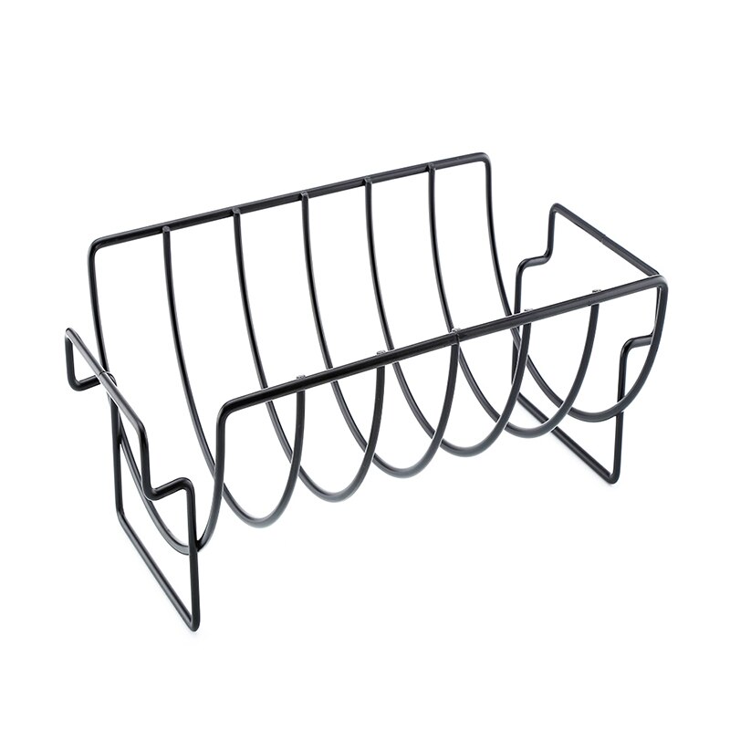 Rib Shelf Barbecue Rib And Roast Rack Non-Stick Chicken Beef Ribs Holder Rack Grilling Basket For Outdoor Picnic Supplies