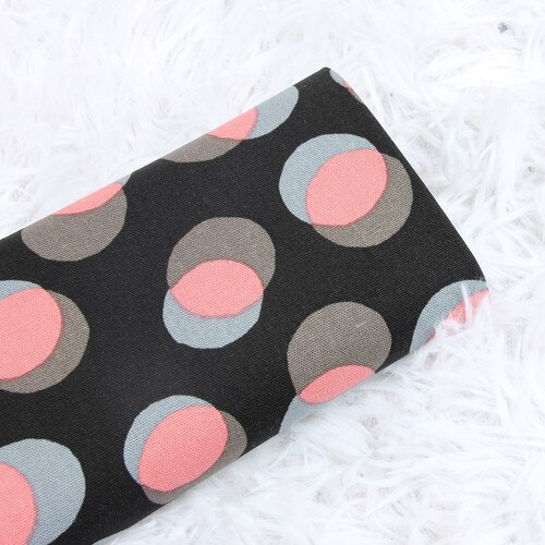 Tela de algodón grueso de para decoración del hogar, tejido de 110x45cm con estampado circular artesanal, bolsa de costura hecha a mano, mantel, cortina,: cotton Fabric 1