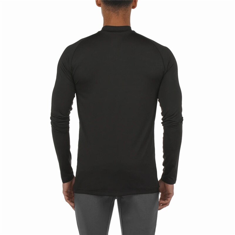 Lauf T-Shirt Männer Rollkragen Kompression Shirt trainieren Fitness Spitzen Herbst Bodybuilding Kleidung Fitnessstudio Langarm T Hemden