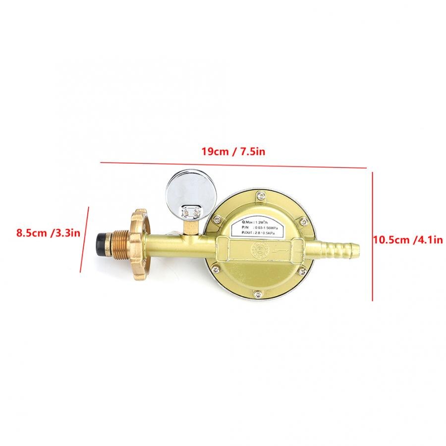 Universal Household Bottled Liquefied Petroleum Gas Pressure Regulator Valve with Gauge Gold Gas Stove Accessories
