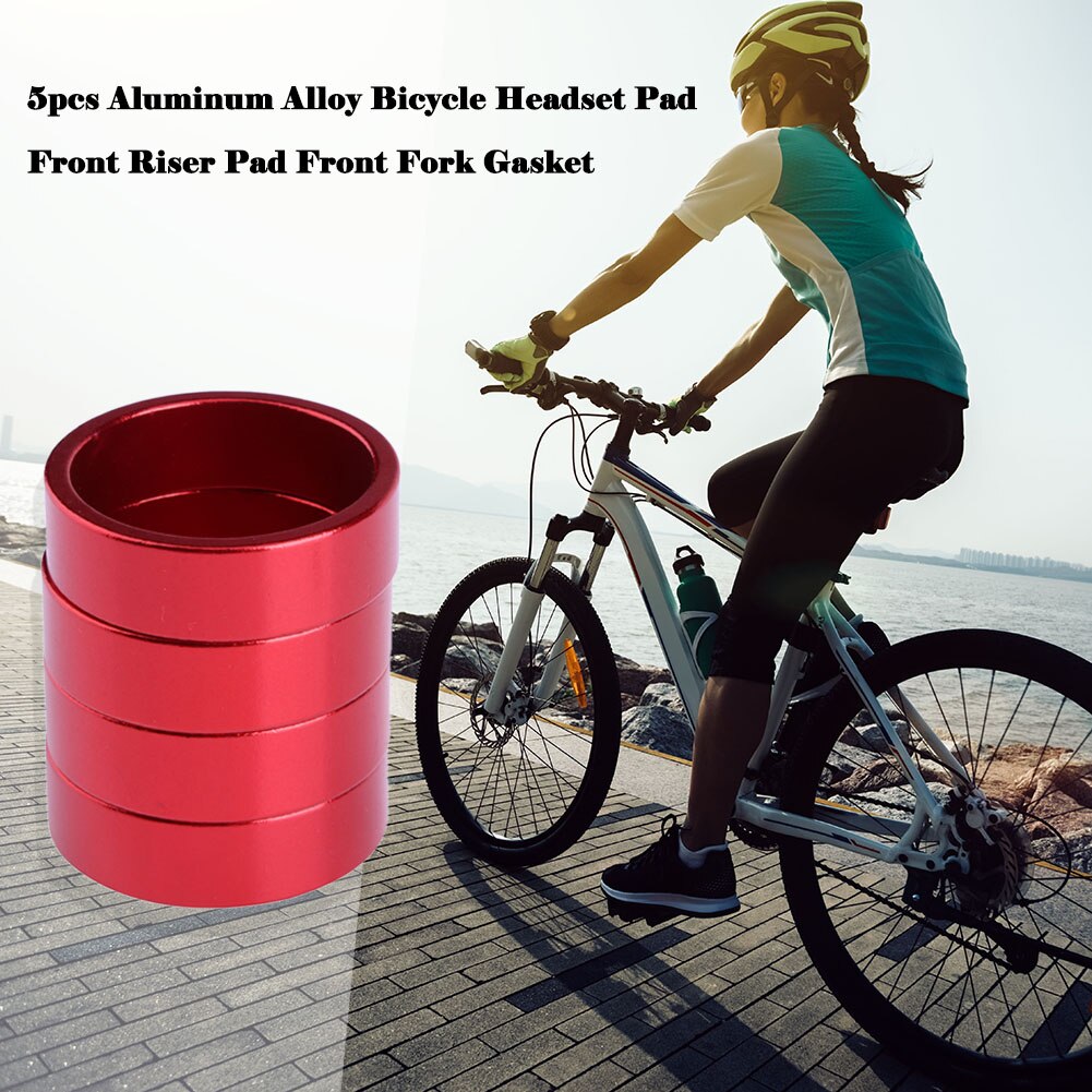 Arandela de horquilla delantera para bicicleta de montaña, arandela de eje de manillar, espaciador, juntas, horquilla delantera de 5/10mm, accesorios para bicicleta de carretera