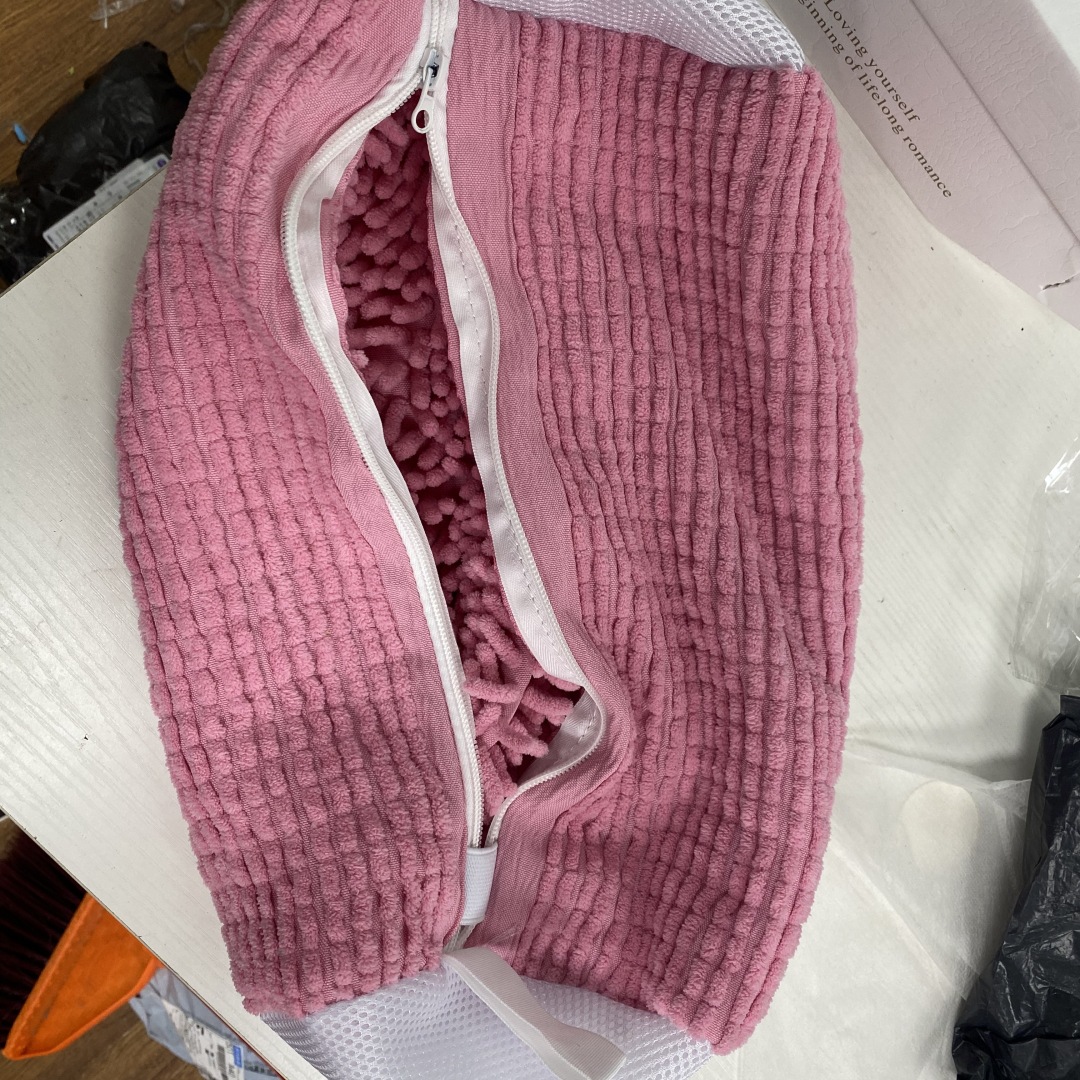 Chenille Shoe Wash Bag - Machine Washable Laundry Bag for Shoes, Anti-Scratch Protection Mesh Bag for Footwear Care: Pink