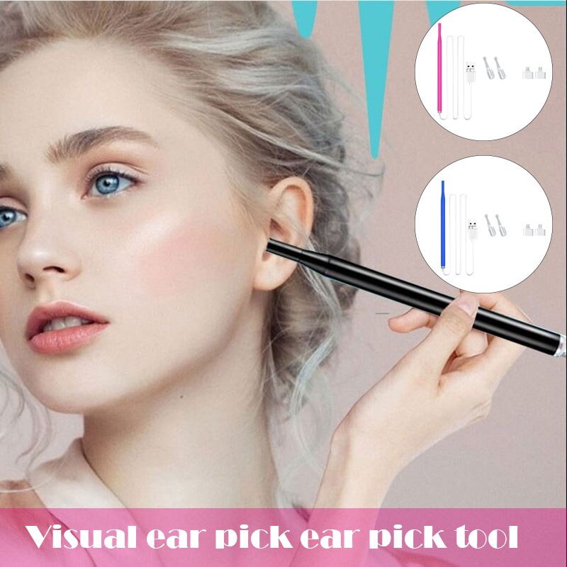 Le cérumen Retrait LED Otoscope Oreille Nettoyage D'endoscope Cuillère Mini Caméra Oreille Sélecteur De Retrait De Cire D'oreille M2