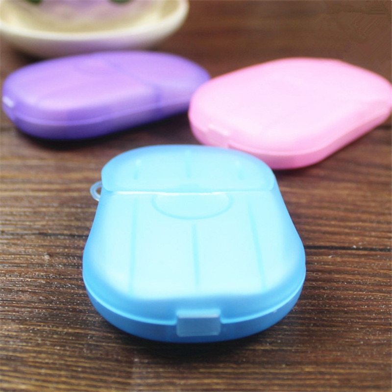 1 pc Doos Draagbare Wassen Slice Sheets Hand Bath Travel Scented Schuimende Papier Zeep