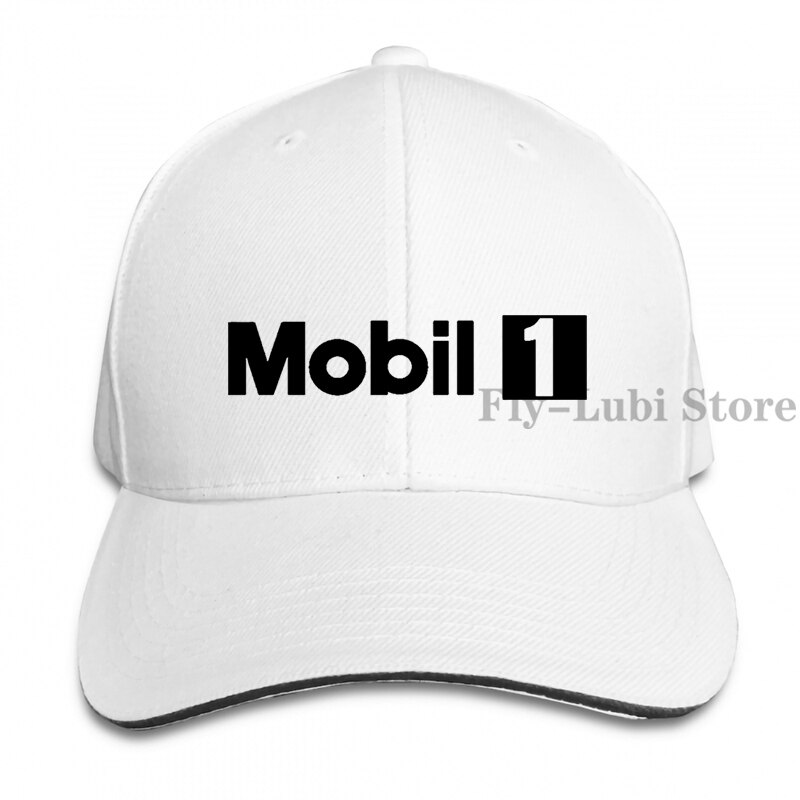 Mobil 1 Baseball cap men women Trucker Hats adjustable cap: 1-White