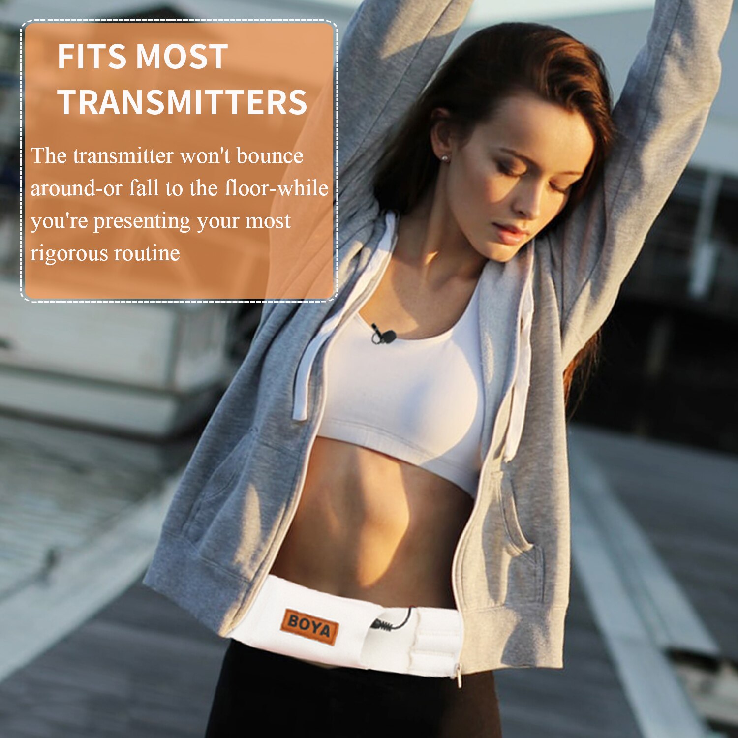 BOYA za pomocą-MB2 profesjonalne 610mm podwójne pasy zestaw Bodypack przewoźnik pasy robić ukrywania bezprzewodowy mikrofon kondensujący nadajnik
