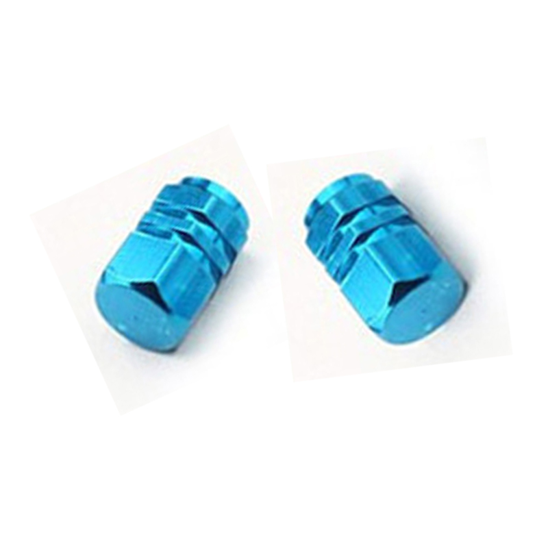 Color Aluminum Alloy Valve Cap Bike Cap Bike Bicycle Cycling Tire Leak Valve Cover Gas Nozzle 10 Colors Bicycle Accessories: 2Pcs Sky Blue