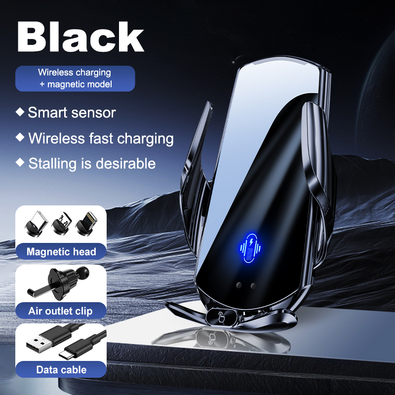 upgrade auto mobiele telefoon houder 15w draadloos opladen draagbare autohouder mobiele telefoon beugel stand in auto's accessoires apparaat: Roze